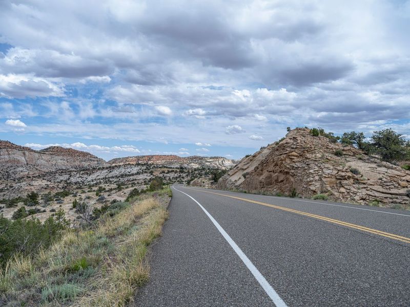 USA Road: Asphalt Against a Clear Day Sky HDRi Maps and Backplates