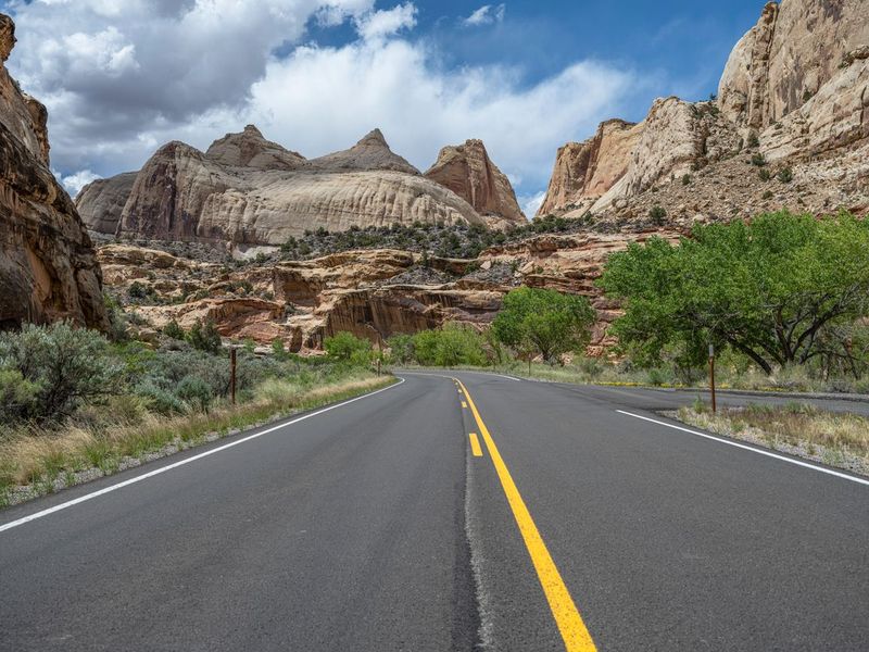 USA Road: Asphalt, Clouds, and Nature HDRi Maps and Backplates