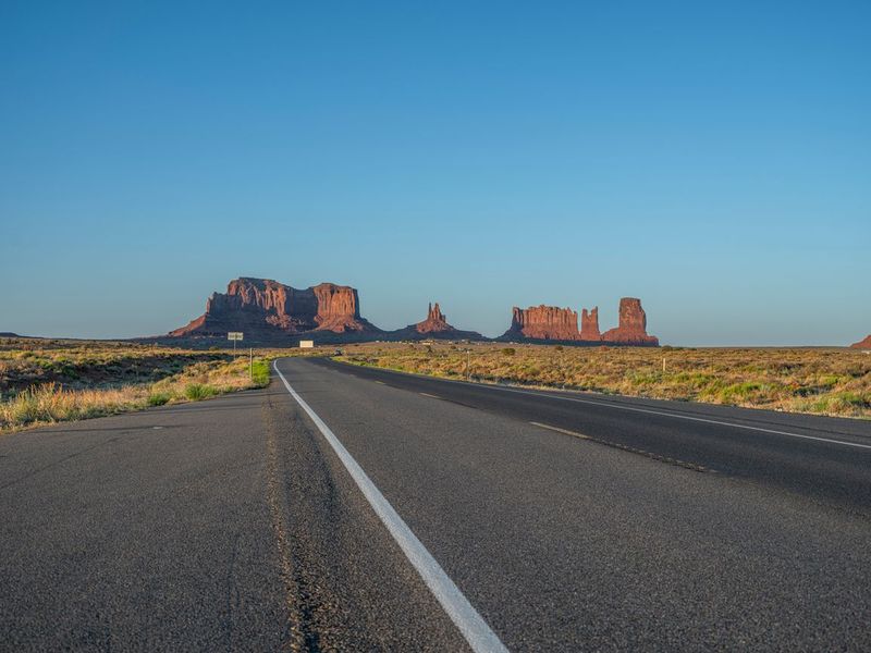 USA Road through Monument Valley at Dawn under a Clear Sky HDRi Maps ...