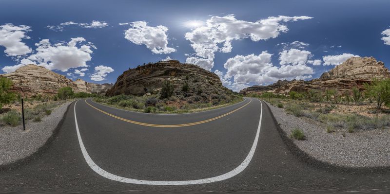USA: A Straight Road Through the Utah Landscape HDRi Maps and Backplates