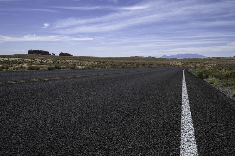 USA, Utah: Endless Road Through Desert Landscape HDRi Maps and Backplates