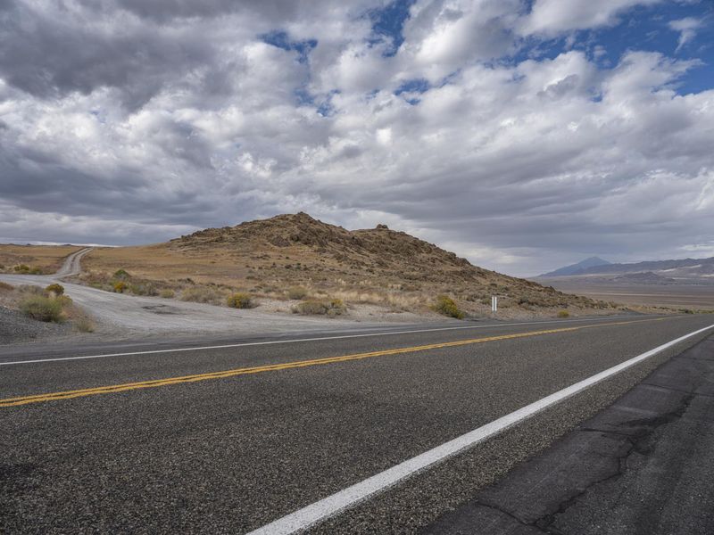 USA Utah Highlands Road with Asphalt Lines HDRi Maps and Backplates