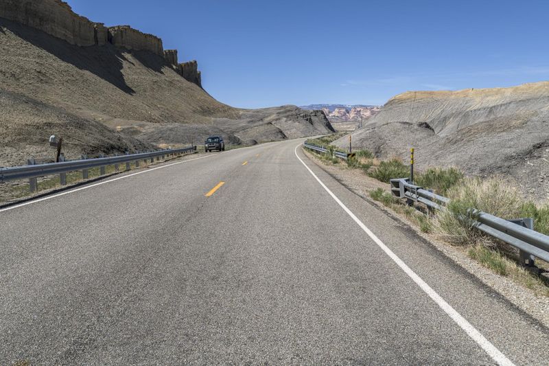 Utah Desert Landscape with Highway and Red Rock HDRi Maps and Backplates