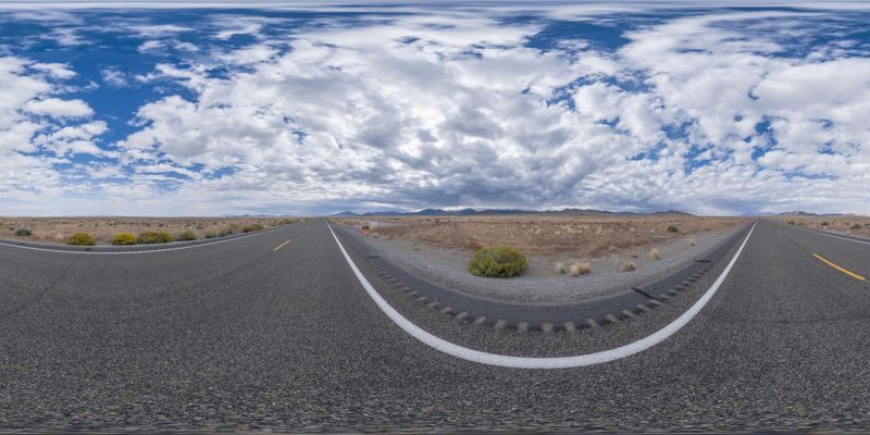 Utah Desert Road with Mountain View - HDRi Maps and Backplates