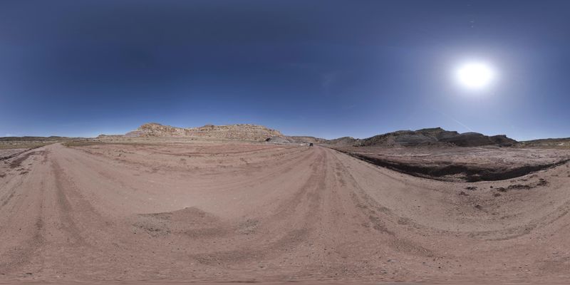 Utah Desert Road: Cutting Through Rugged Terrain HDRi Maps and Backplates