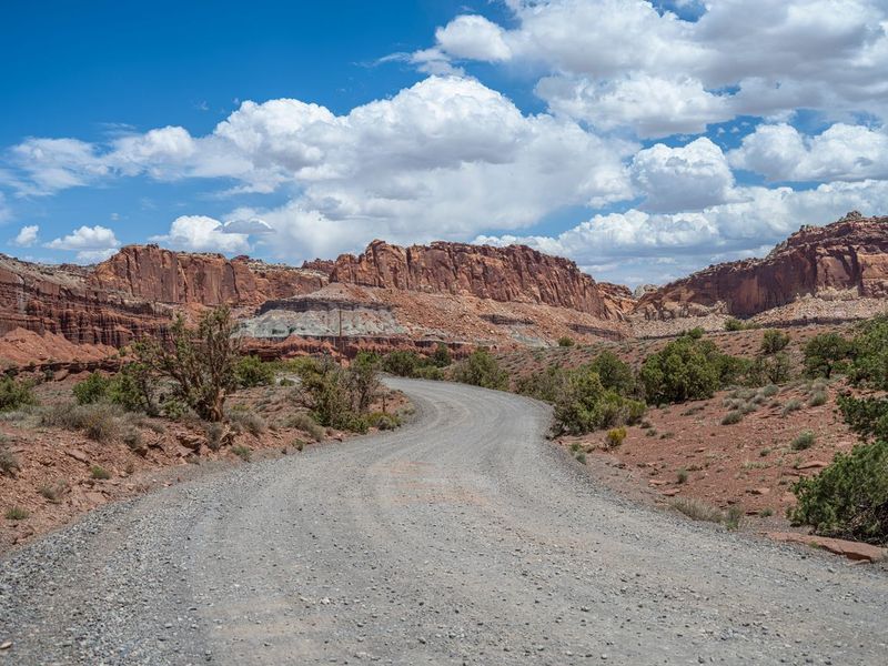 Utah Gravel Street: A Sandy Path in Capitol Reef HDRi Maps and Backplates