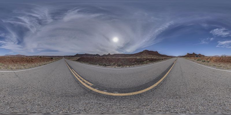 Utah Highland Road: Surrounded by Red Rock Mountains HDRi Maps and ...