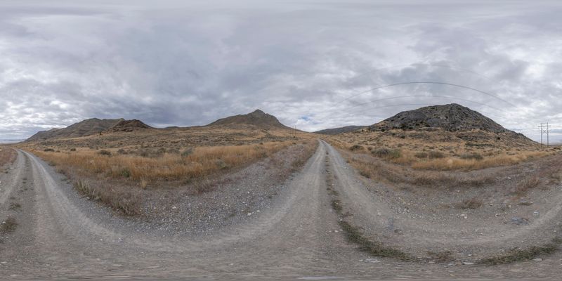 Utah Hills: A Dirt Road under a Clear Sky HDRi Maps and Backplates