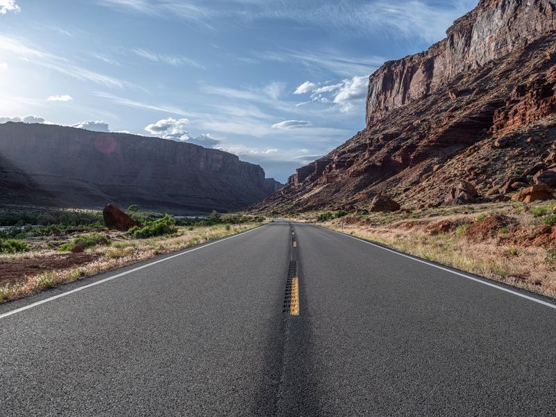 Utah Landscape: Asphalt Road Leading to the Colorado River HDRi Maps ...