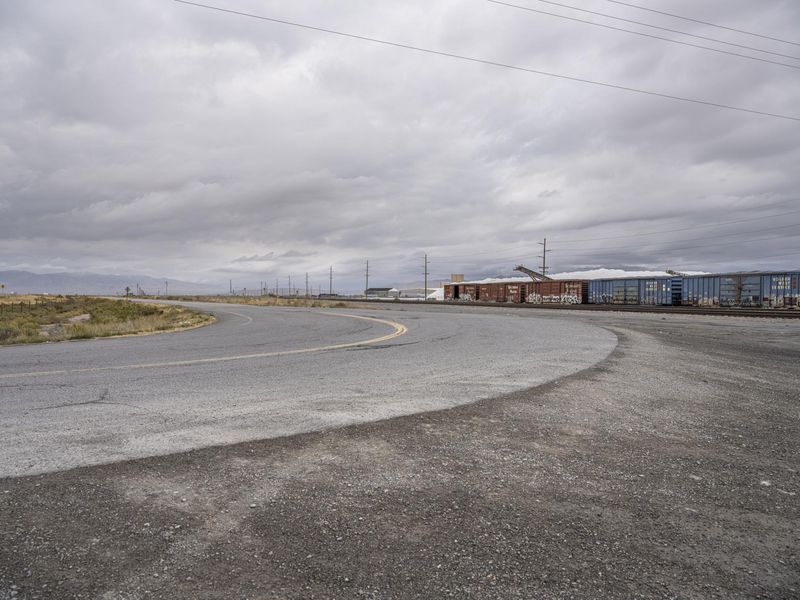 Utah Landscape: Endless Road Under a Grey Sky HDRi Maps and Backplates