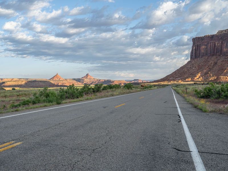 Utah Landscape: Road at Dawn in the Canyon HDRi Maps and Backplates