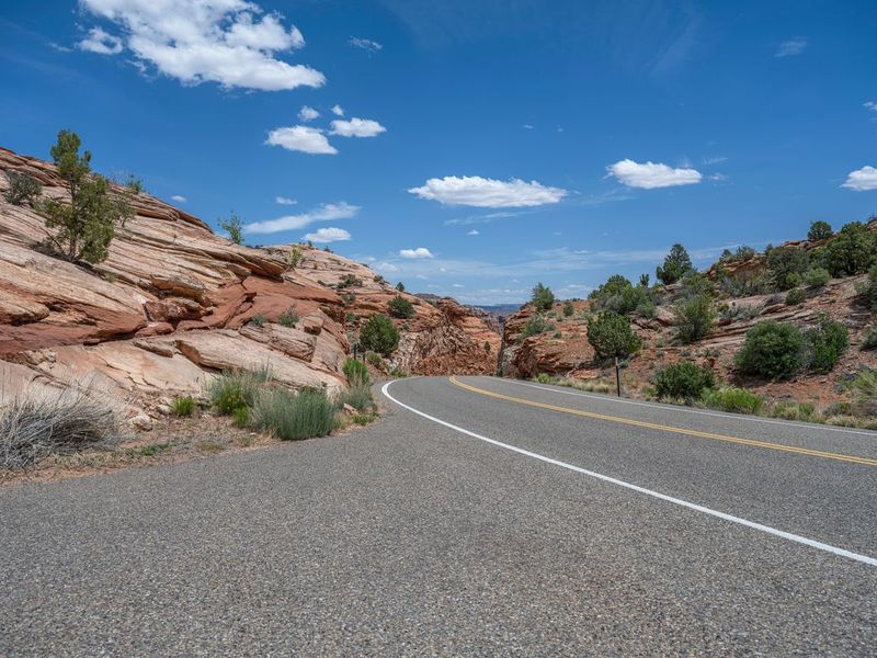 Utah Landscape: Scenic Road on a Beautiful Day HDRi Maps and Backplates