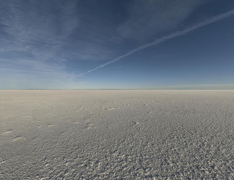 Utah Salt Lake at Dawn: Vast Snow Field View HDRi Maps and Backplates