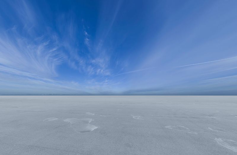 Vast Salt Flats Under Clear Skydome HDRi Maps and Backplates
