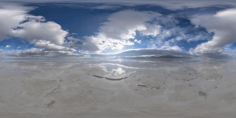 Vast Salt Lake Landscape in Utah HDRi Maps and Backplates