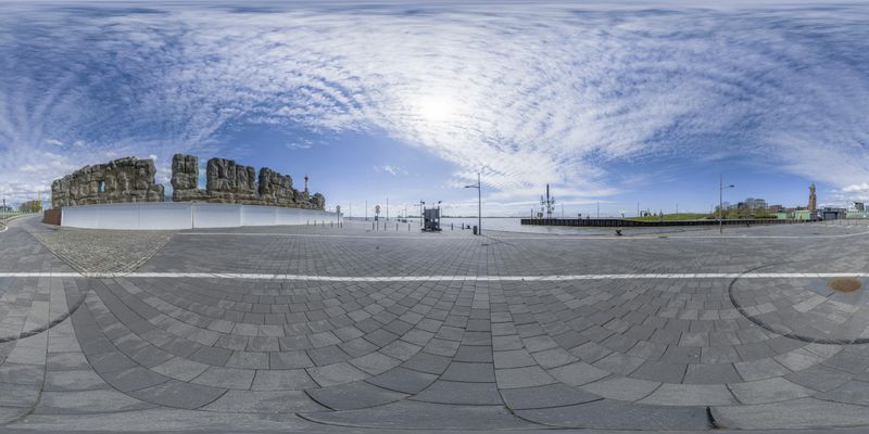 Wide Paved Square in the City of Bremen, Germany HDRi Maps and Backplates