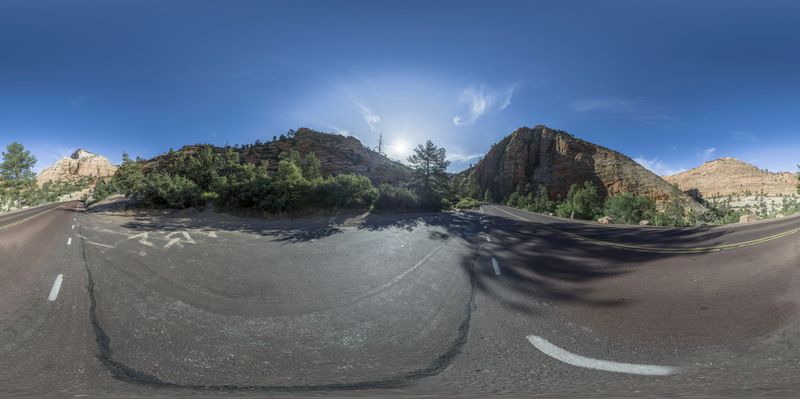 Road Through Zion National Park, USA on a Sunny Day HDRi Maps and ...